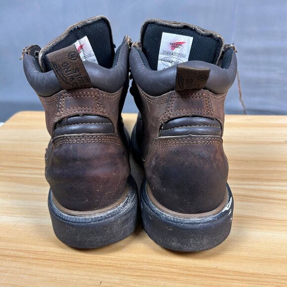 Red Wing 415 Leather Work Boots Men\'s US 7 Brown Lace Up ASTM F2892-11 EH